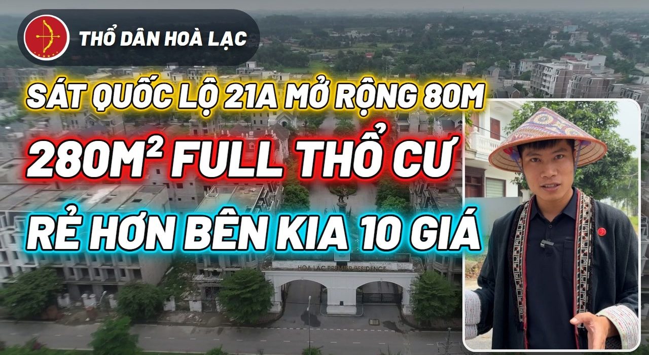 Đất Nền Hòa Lạc 280m² Mặt Tiền 16m, Chỉ Hơn 30 Triệu/m²