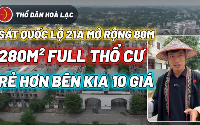 Đất Nền Hòa Lạc 280m² Mặt Tiền 16m, Chỉ Hơn 30 Triệu/m²