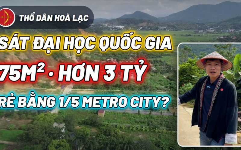Đồng Chằm 75m² Full Thổ Cư, Đối Diện Hòa Lạc Metro City